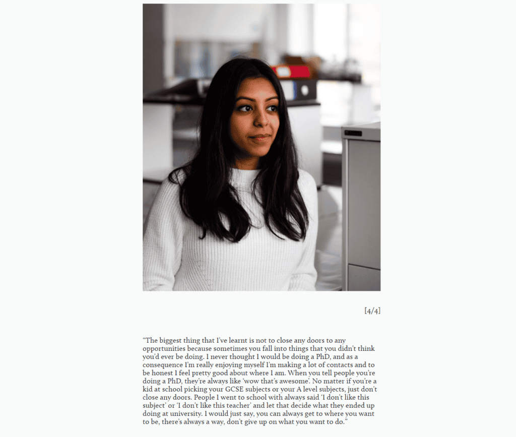 Neha is the first story on the website. Click to see what she says about being a materials scientist